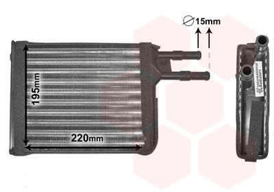 VAN WEZEL 09006128 Heat exchanger, interior heating