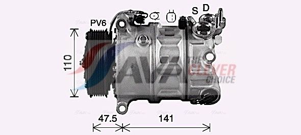 AVA CLEVER CHOICE AUAK341 Compressor, air conditioning