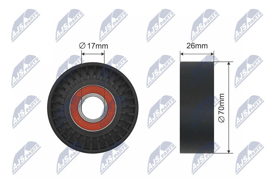 NTY RNK-PL-015 Tensioner pulley, v-ribbed belt