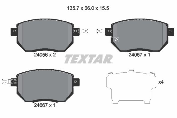 TEXTAR 2405601 Brake pad set, disc brake