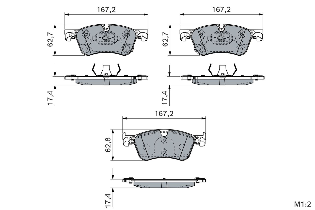 BOSCH 0 986 460 323 Brake pad set, disc brake