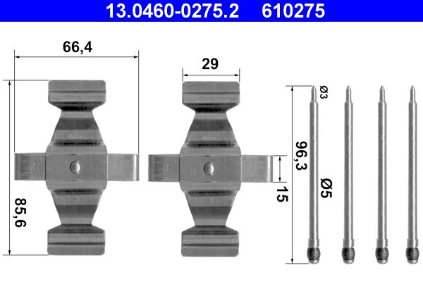 ATE 13.0460-0275.2 Accessory kit, disc brake pad