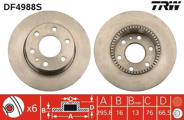 TRW DF4988S Brake disc