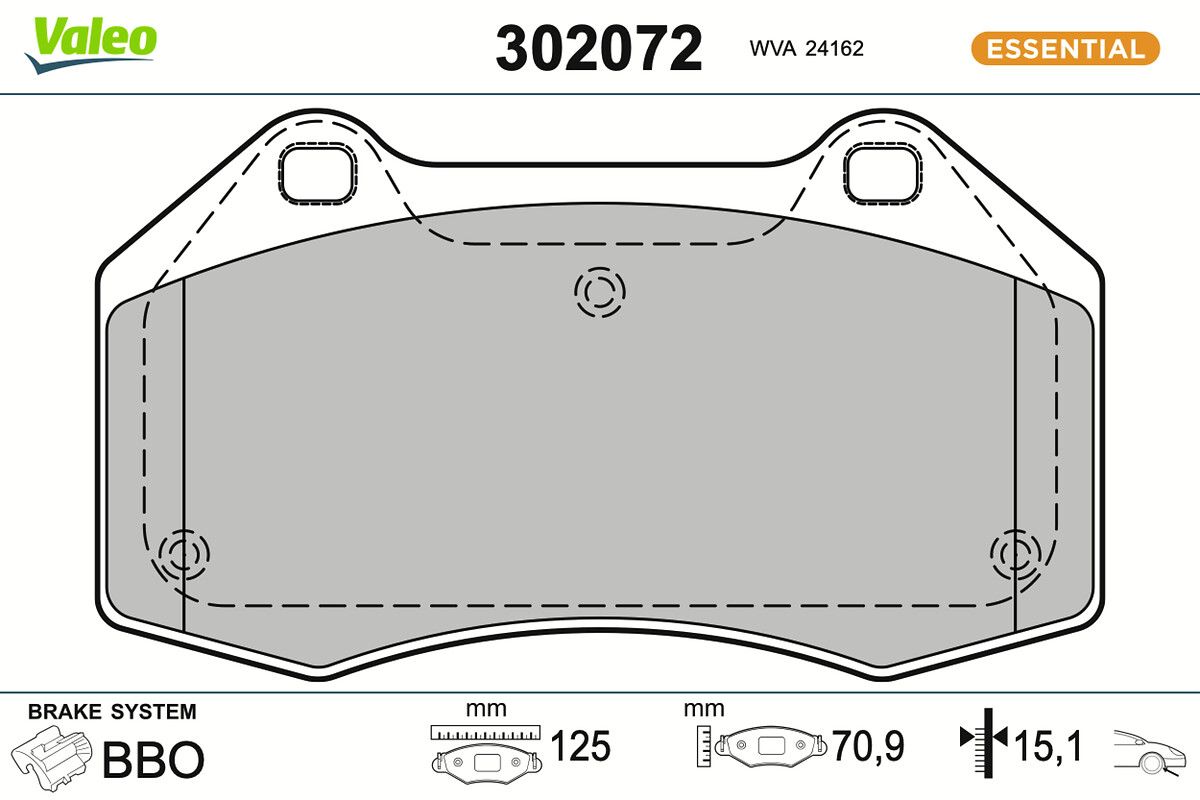 VALEO 302072 Brake pad set, disc brake