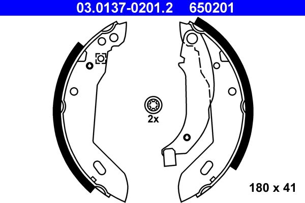 ATE 03.0137-0201.2 Brake shoe set