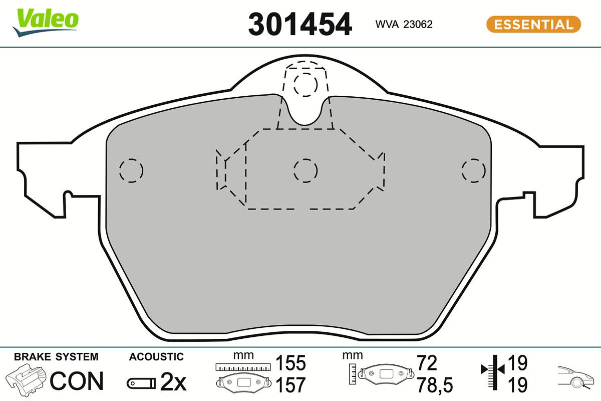VALEO 301454 Brake pad set, disc brake