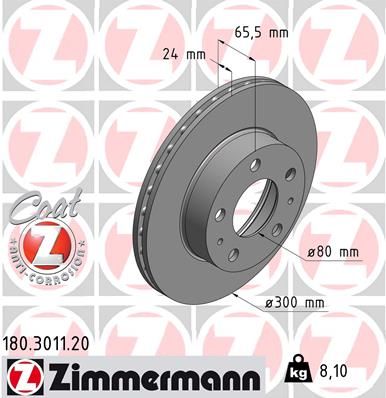 ZIMMERMANN 180.3011.20 Brake disc