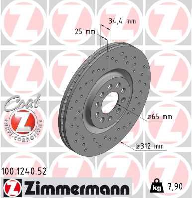 ZIMMERMANN 100.1240.52 Brake disc