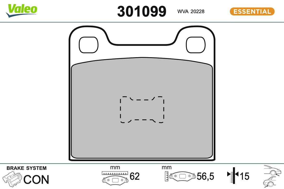 VALEO 301099 Brake pad set, disc brake