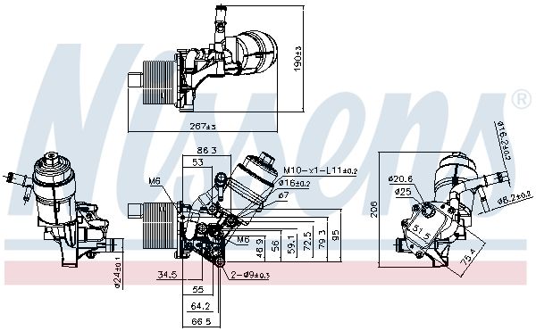 Oil Cooler, engine oil-4