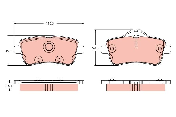 TRW GDB2391 Brake pad set, disc brake