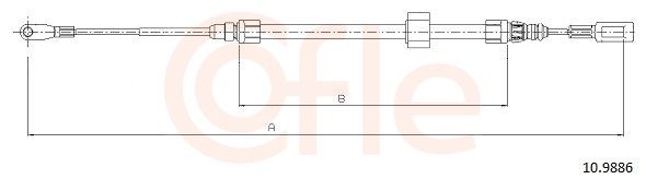 COFLE 10.9886 Cable pull, parking brake