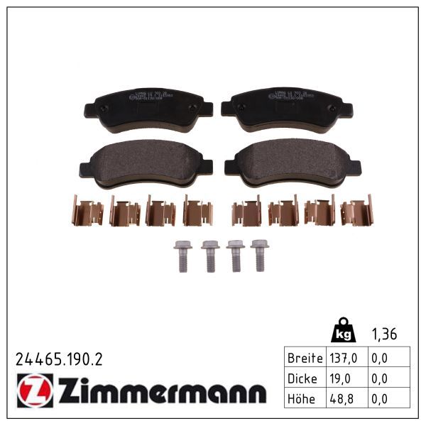 ZIMMERMANN 24465.190.2 Brake pad set, disc brake