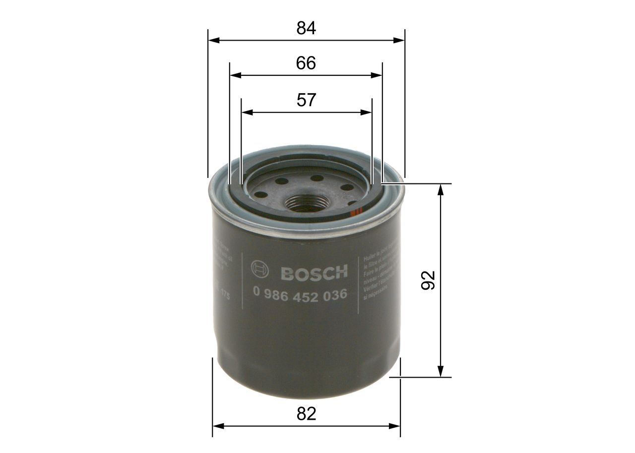 BOSCH 0 986 452 036 Alyvos filtras