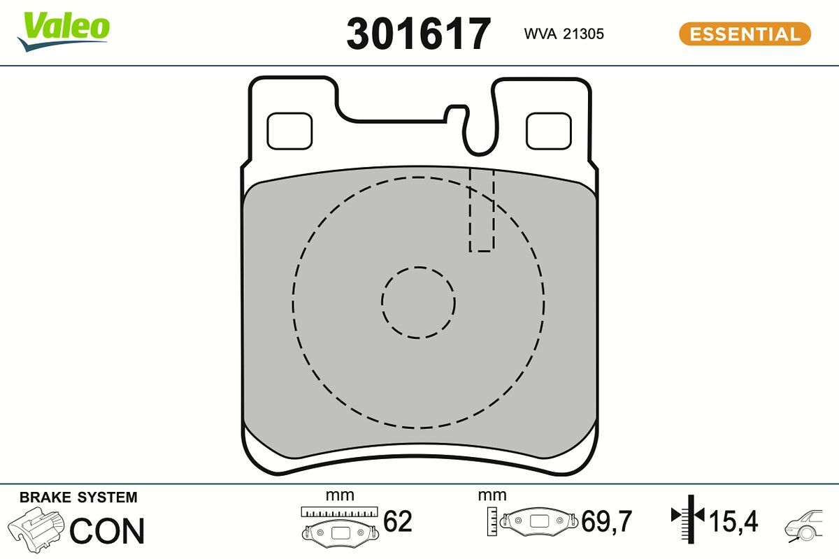 VALEO 301617 Brake pad set, disc brake