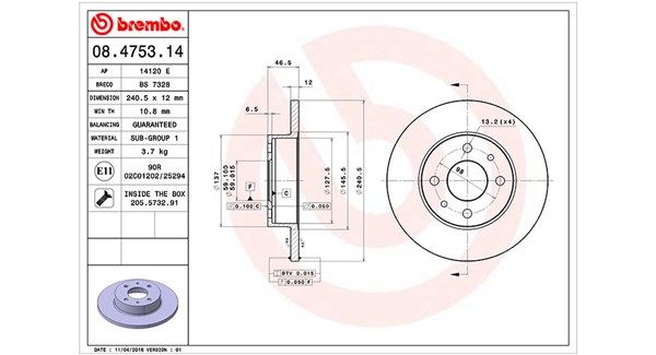 MAGNETI MARELLI 360406028600 Brake disc