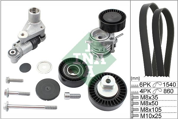 SCHAEFFLER INA 529 0372 10 V-ribbed belt set