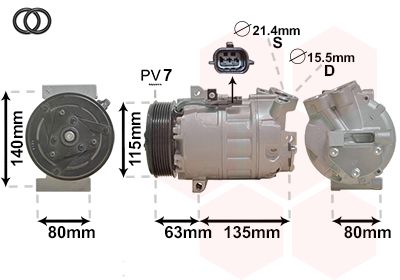 VAN WEZEL 4300K486 Compressor, air conditioning