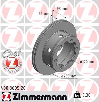 ZIMMERMANN 400.3605.20 Brake disc
