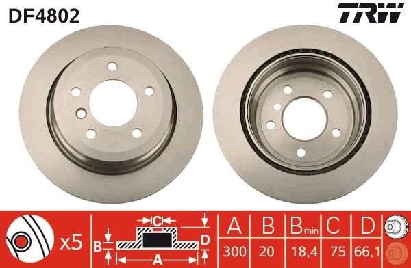 TRW DF4802 Brake disc