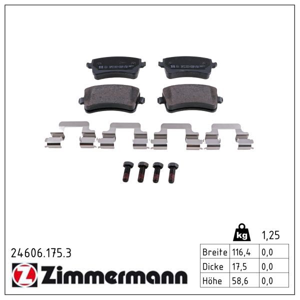 ZIMMERMANN 24606.175.3 Brake pad set, disc brake