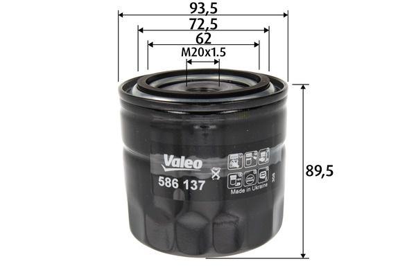 VALEO 586137 Oil filter