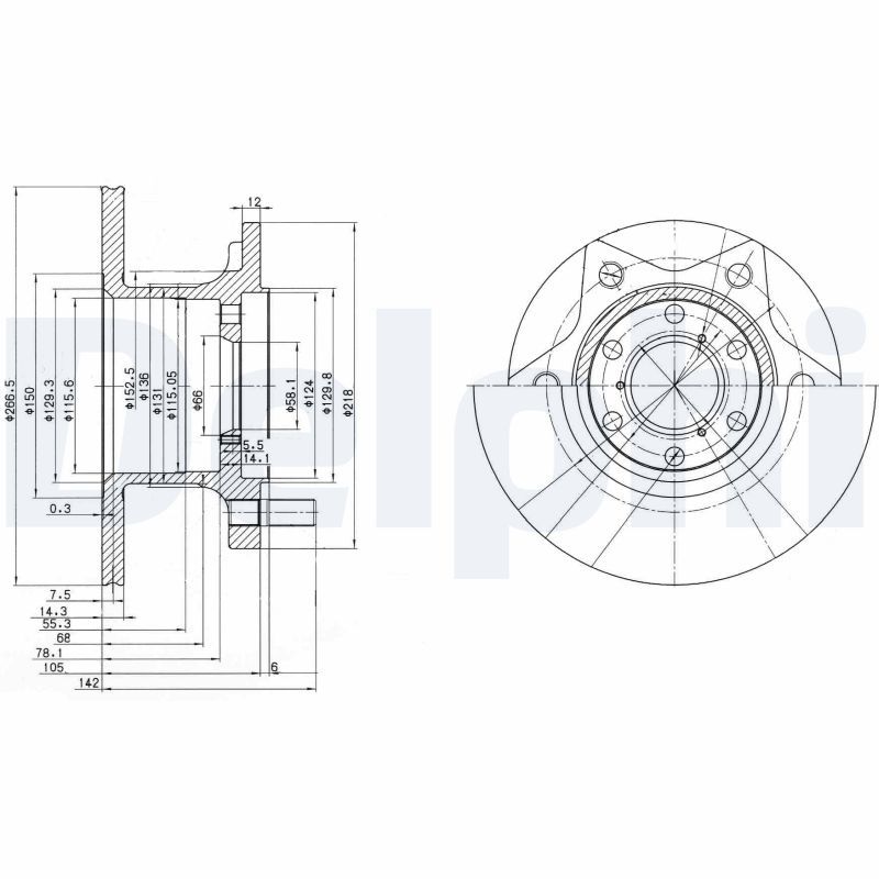 DELPHI BG302 Brake disc