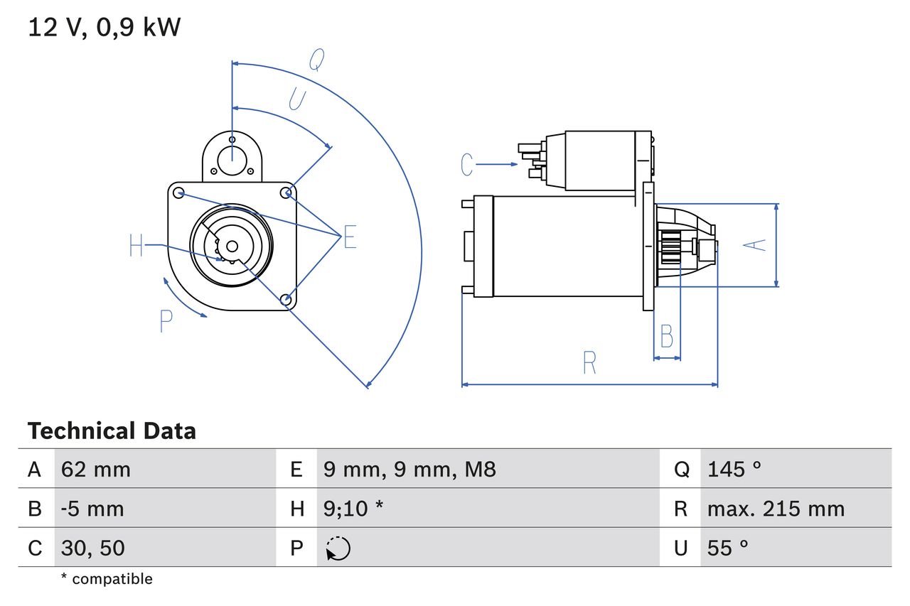 BOSCH 0 986 013 850 Starter