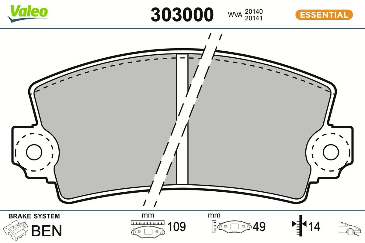 VALEO 303000 Brake pad set, disc brake