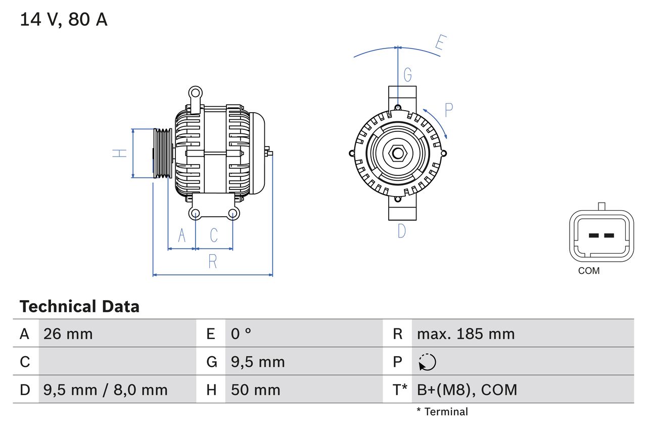 BOSCH 0 986 082 880 Alternator