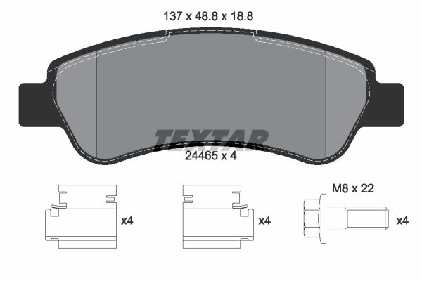 TEXTAR 2446501 Brake pad set, disc brake