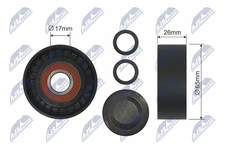 NTY RNK-AU-011 Deflection/guide pulley, v-ribbed belt