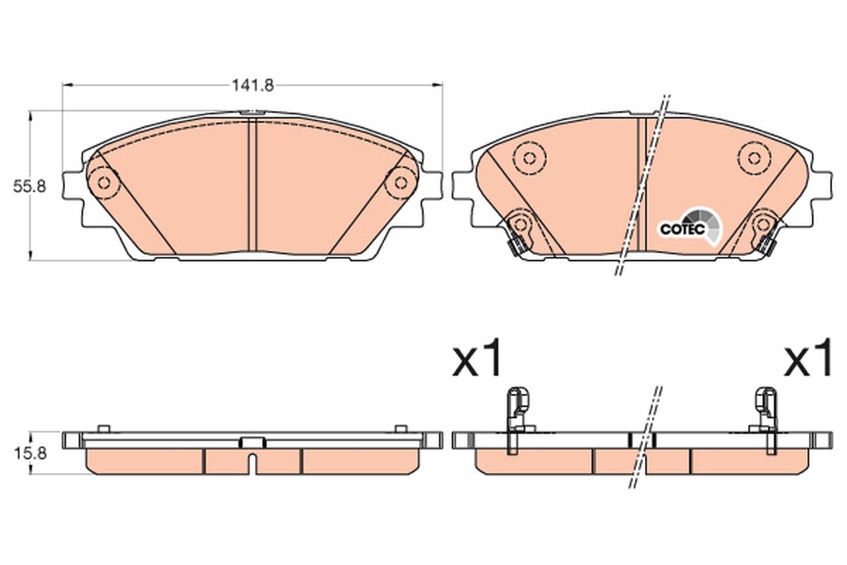 TRW GDB3592 Brake pad set, disc brake