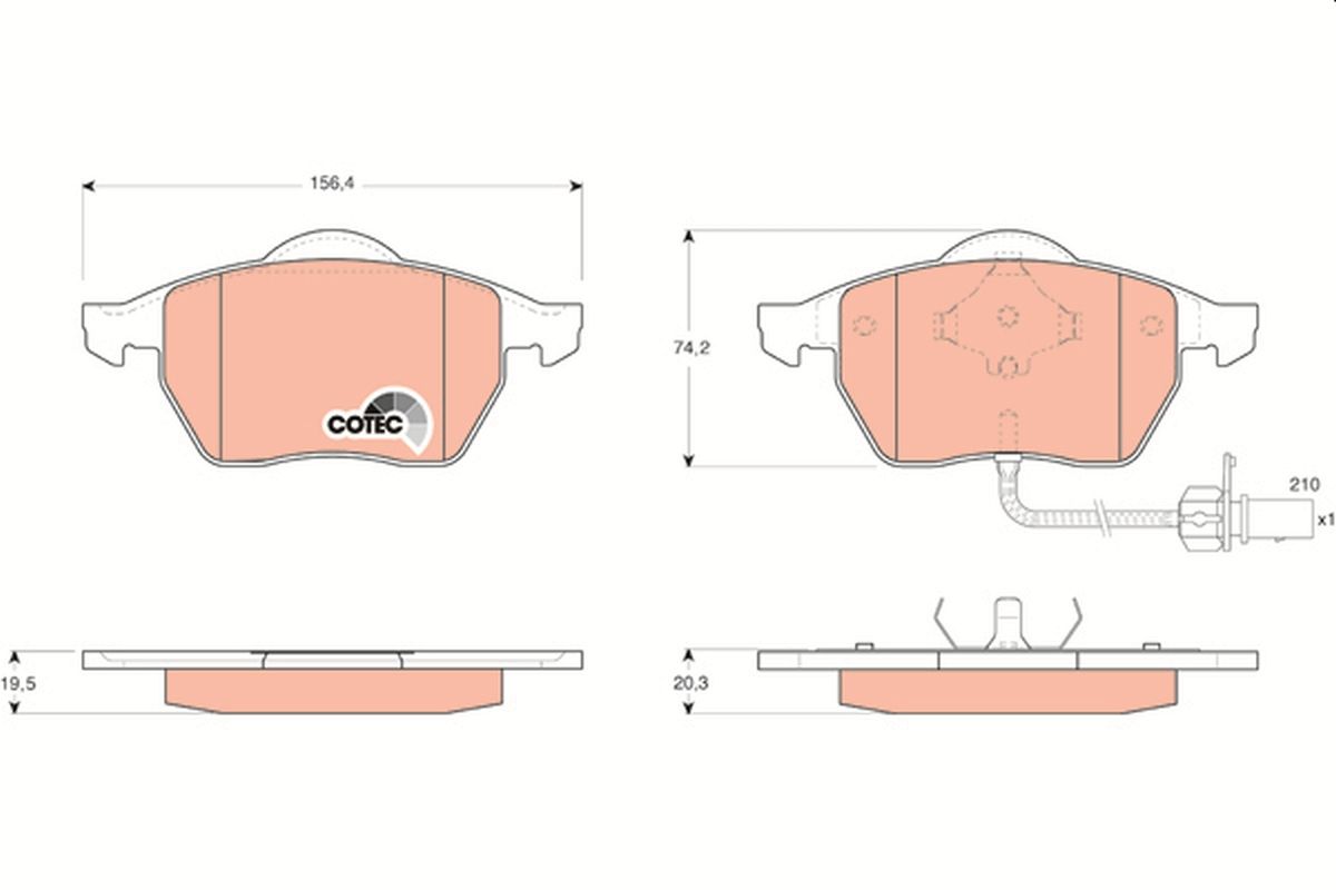 TRW GDB1440 Brake pad set, disc brake