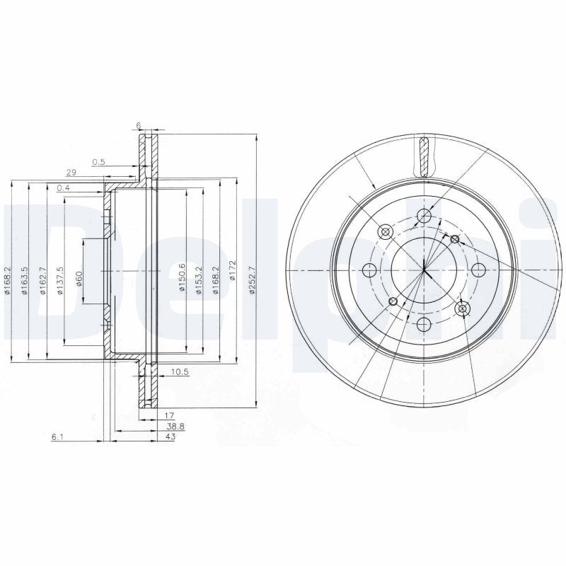 DELPHI BG3884 Brake disc