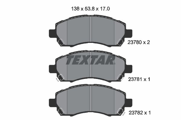 TEXTAR 2378001 Brake pad set, disc brake