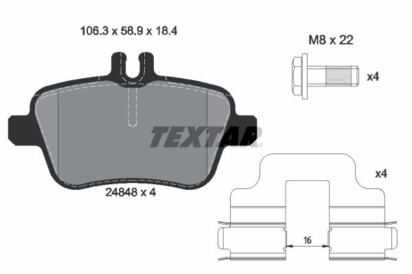 TEXTAR 2484803 Brake pad set, disc brake