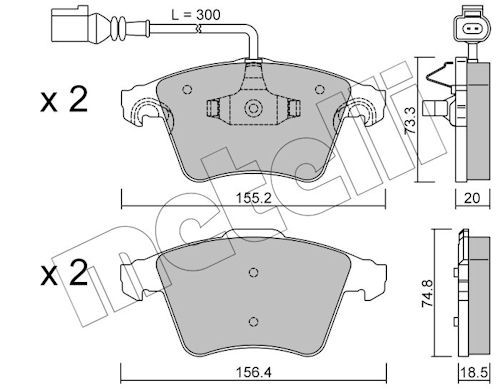 METELLI 22-0552-2 Brake pad set, disc brake