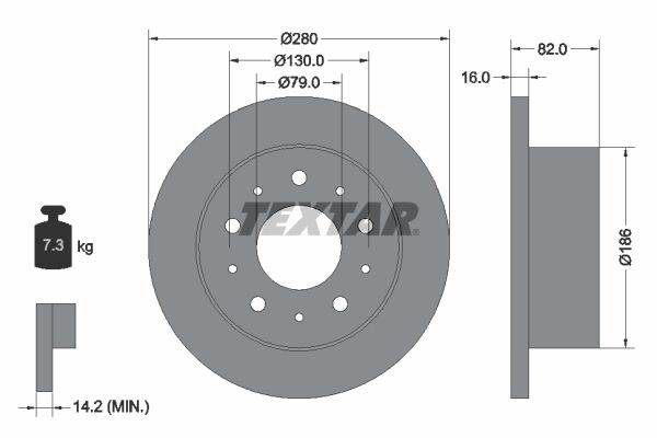 TEXTAR 92116203 Brake disc