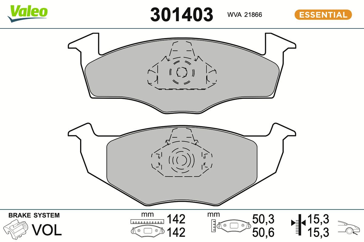 VALEO 301403 Brake pad set, disc brake