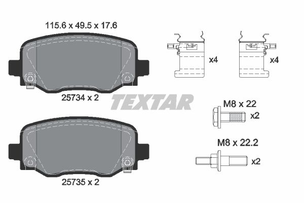 TEXTAR 2573401 Brake pad set, disc brake