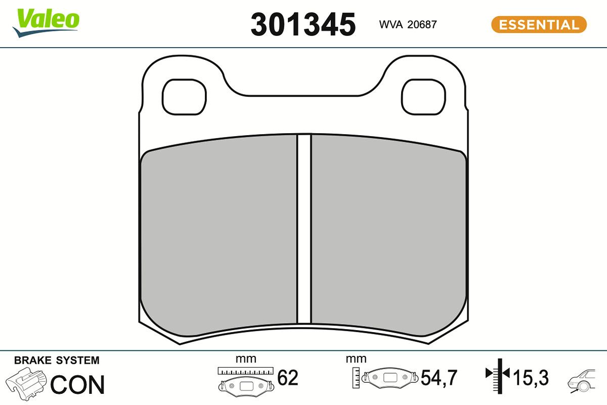 VALEO 301345 Brake pad set, disc brake