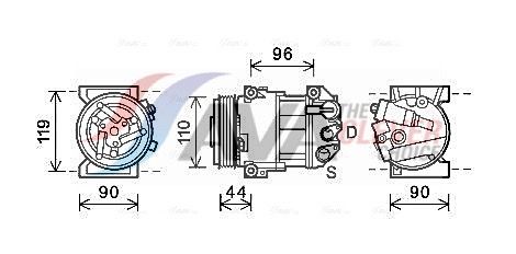 AVA CLEVER CHOICE ALAK125 Compressor, air conditioning