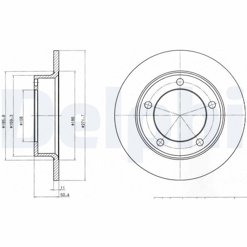 DELPHI BG2208 Brake disc