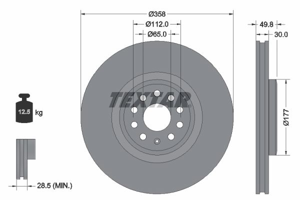TEXTAR 92337505 Brake disc