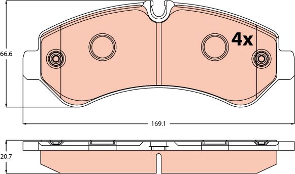 TRW GDB2528 Brake pad set, disc brake