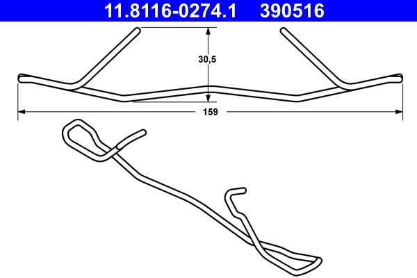 ATE 11.8116-0274.1 Spring, brake caliper