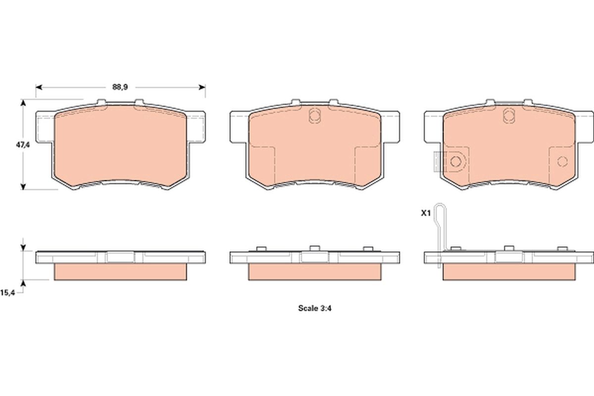 TRW GDB1923 Brake pad set, disc brake