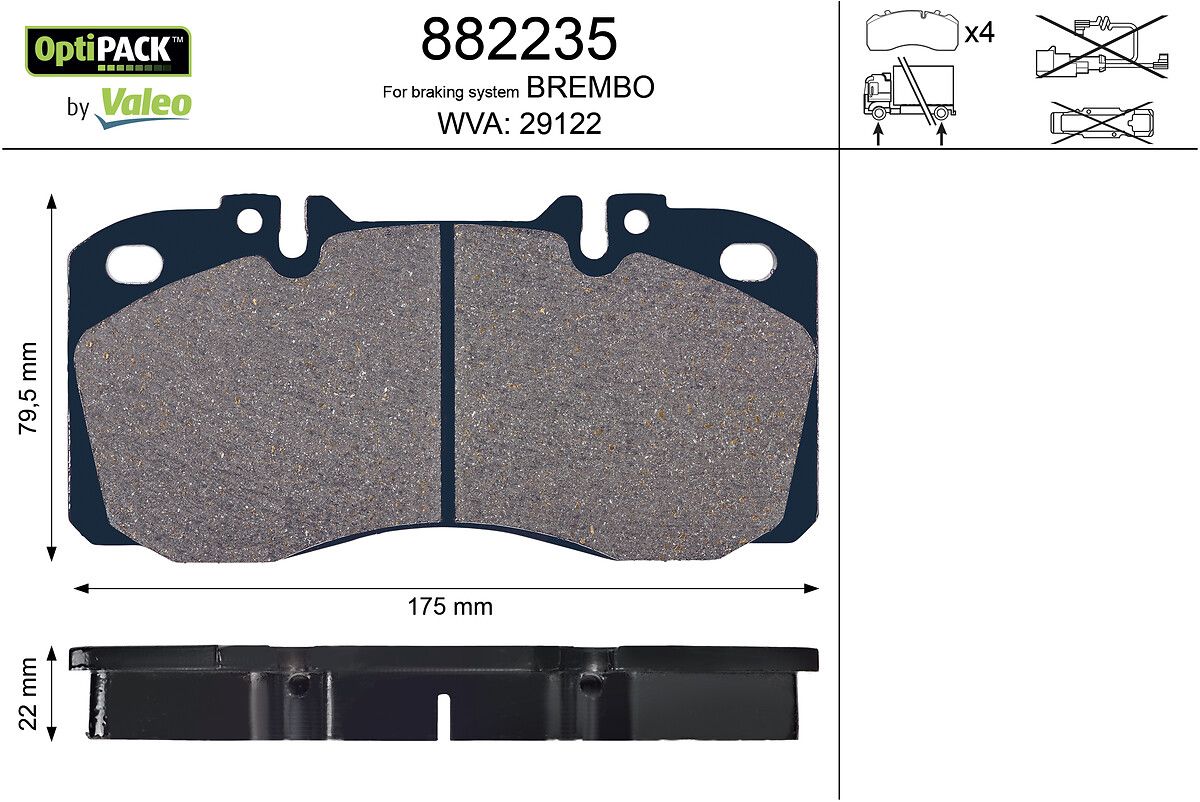 VALEO 882235 Brake pad set, disc brake