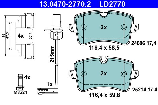 ATE 13.0470-2770.2 Brake pad set, disc brake